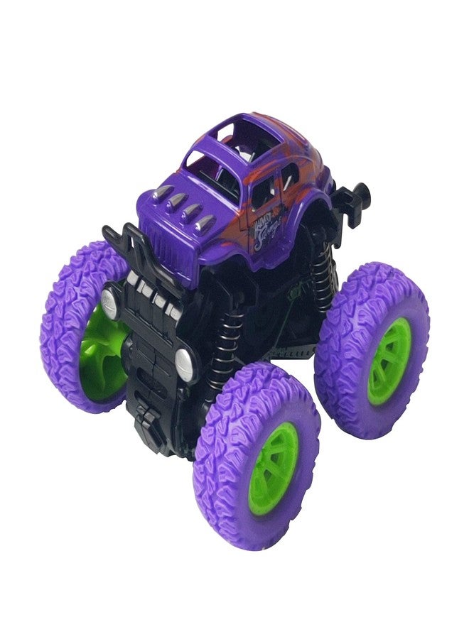 PULSBERY Plastic Unbreakable 4 Wheel Friction Powered Mini Rock Trucks Cars - Drive Vehicles Toys for Boys with Big Rubber Tires,Multicolor (Monster Truck Toy-1 Qty) - Image 5